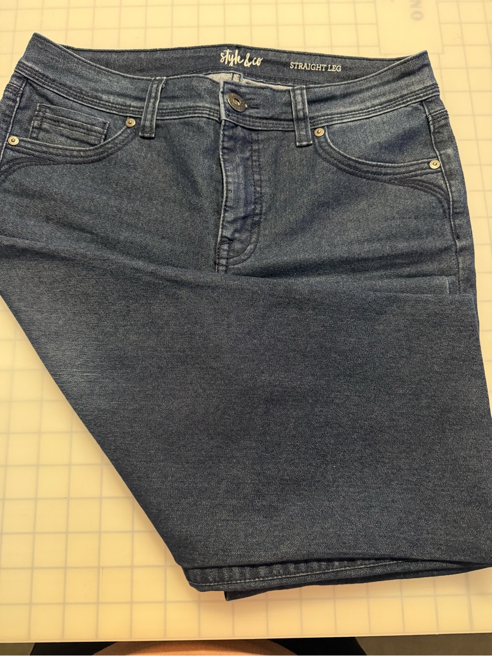 Style & Co. Womens Straight Leg Jeans - Dark Blue